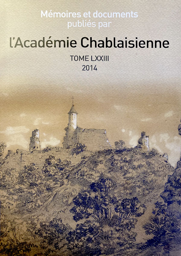 Mémoires et documents publiés par l’Académie chablaisienne LXXIII